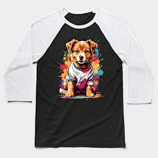 Splash Colorful Dog Baseball T-Shirt